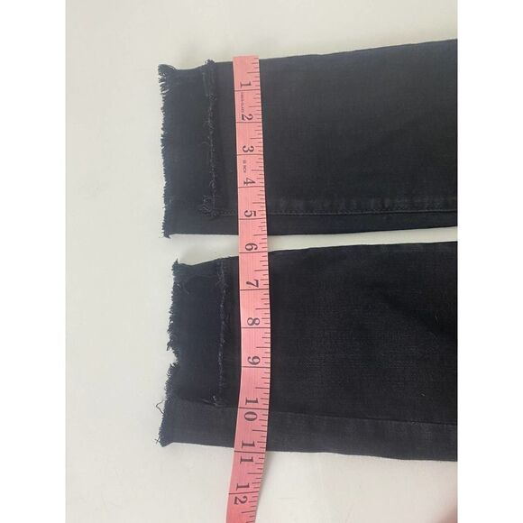 AG Adriano Goldschmied Stevie Ankle Slim Straight Raw Hem Jeans Black - Size 25 - Picture 8 of 12